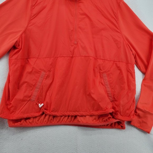 AVIA Shirt Women's Long Sleeve 1/4 Zip Hooded Pullover w/ Toggles Orange XL - Picture 3 of 12